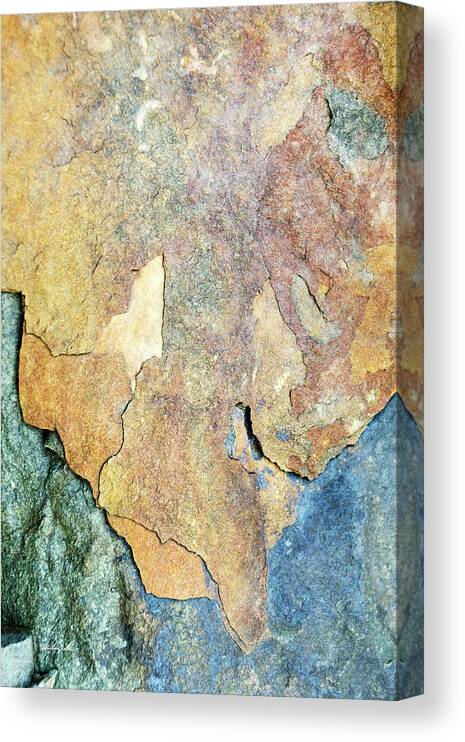 Abstract Canvas Print featuring the photograph Blue Stone Abstract by Christina Rollo