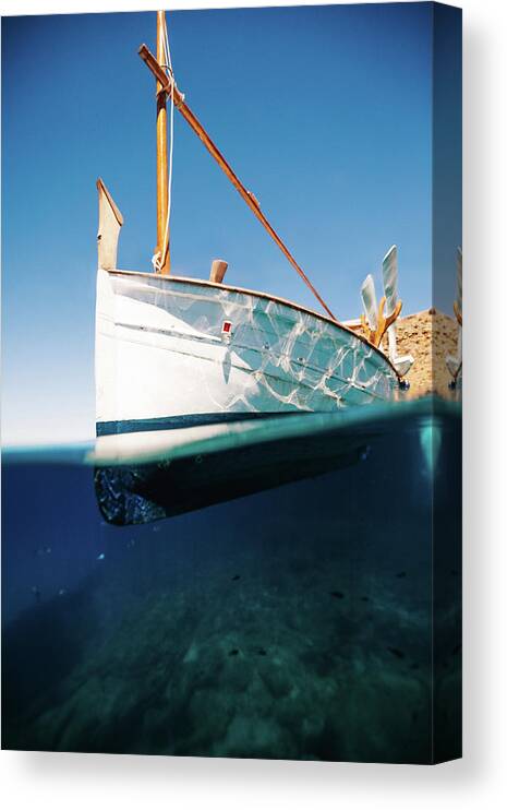 Calm Canvas Print featuring the photograph Boat III by Gemma Silvestre