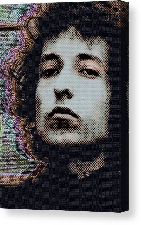 Bob Dylan Canvas Print featuring the painting Bob Dylan 6 Vertical 2 by Tony Rubino