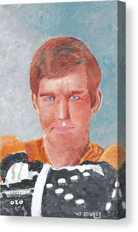 Bobby Canvas Print featuring the painting Bobby Orr by William Bowers