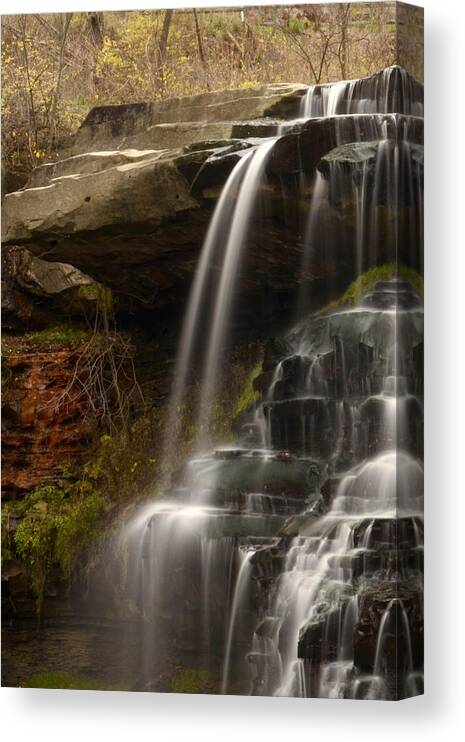  Waterfall Canvas Print featuring the photograph Brandywine Falls Vertical by Ann Bridges