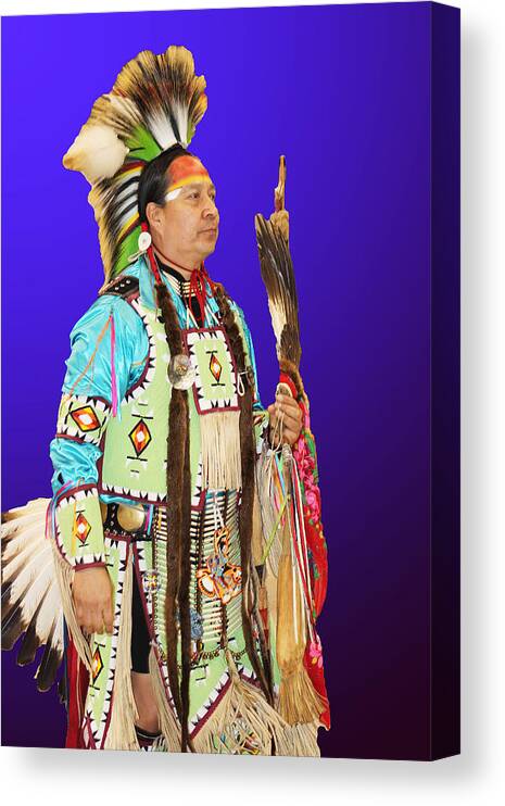 Native Americans Canvas Print featuring the photograph Brave-2 by Audrey Robillard