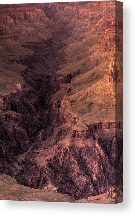 Arizona Canvas Print featuring the photograph Bright Angel Canyon Grand Canyon National Park by Steve Gadomski