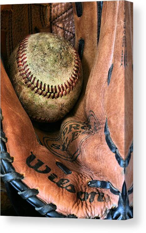 Baseball Canvas Print featuring the photograph Broken In by JC Findley