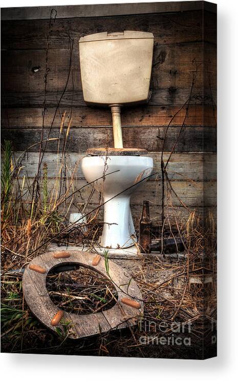 Abandoned Canvas Print featuring the photograph Broken Toilet by Carlos Caetano