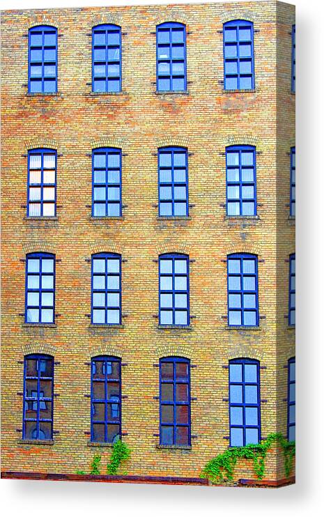 Windows Canvas Print featuring the photograph Building Windows by David Ralph Johnson