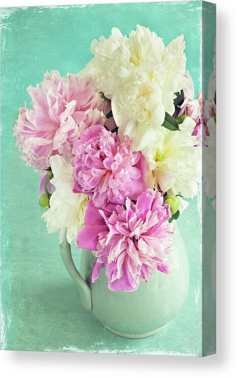 Pink Peony Canvas Print featuring the photograph Burst of Spring by Jill Love