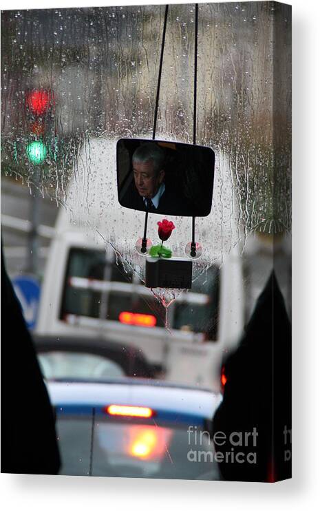 Bus Driver Canvas Print featuring the photograph Bus Driver by Pat Moore