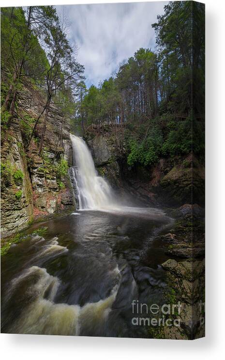 Main Canvas Print featuring the photograph Bushkill Falls From The Gorge by Michael Ver Sprill