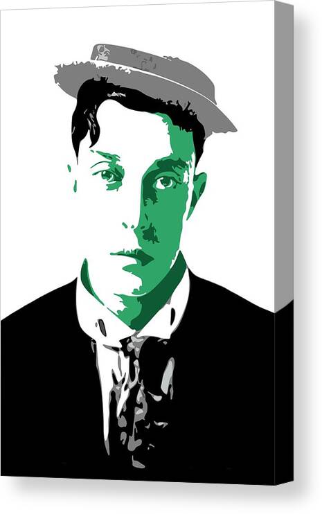 Buster Keaton Canvas Print featuring the digital art Buster Keaton by DB Artist