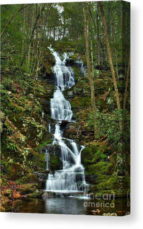 Waterfalls Canvas Print featuring the photograph Buttermilk Falls Spring by Nicki McManus