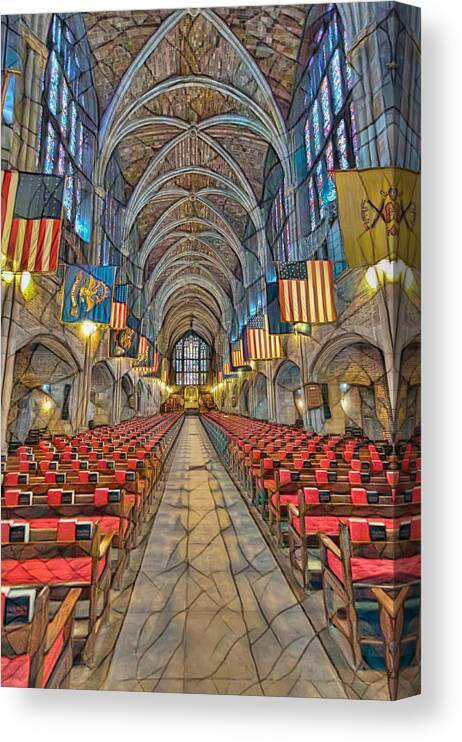West Point Canvas Print featuring the photograph Cadet Chapel Remix by Dan McManus