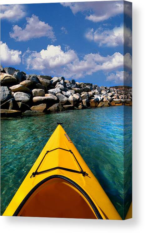 Ocean Kayak. Kayak. Water Canvas Print featuring the photograph Calm Waters by Craig Incardone
