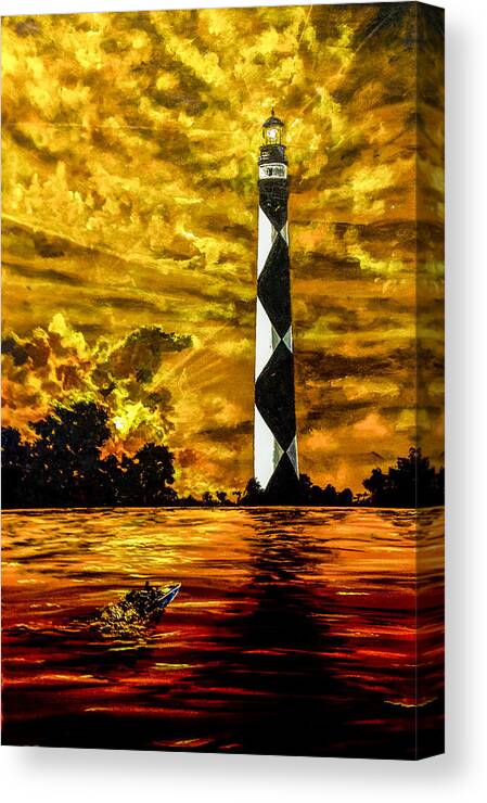 Landscape Canvas Print featuring the painting Candle On The Water by Joel Tesch