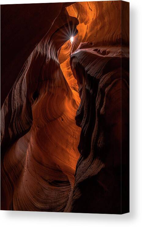 Starburst Canvas Print featuring the photograph Canyon Star by Chuck Jason