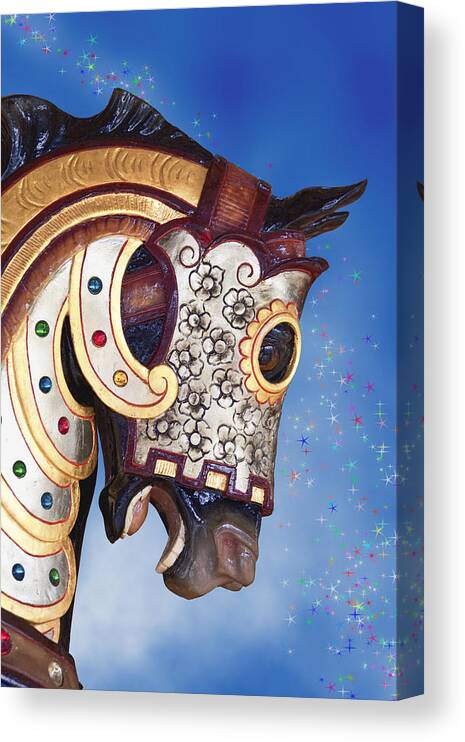 Carousel Canvas Print featuring the photograph Carousel Horse by Tom Mc Nemar
