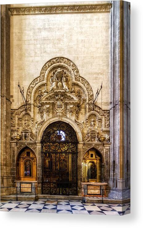 Altar Canvas Print featuring the photograph Catedral de Sevilla Capilla de San Isidoro by Adam Rainoff