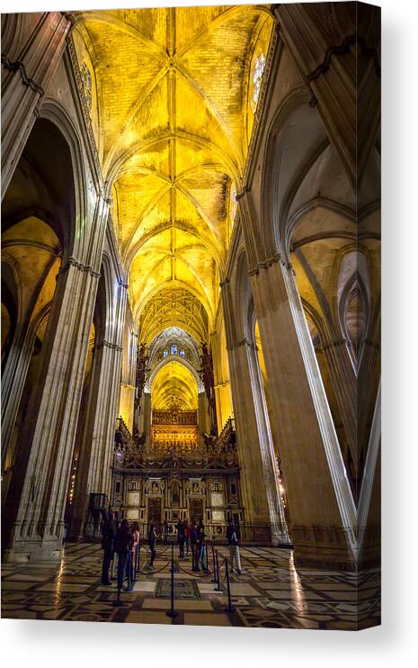 Capilla Canvas Print featuring the photograph Cathedral of Sevilla Capilla Mayor by Adam Rainoff