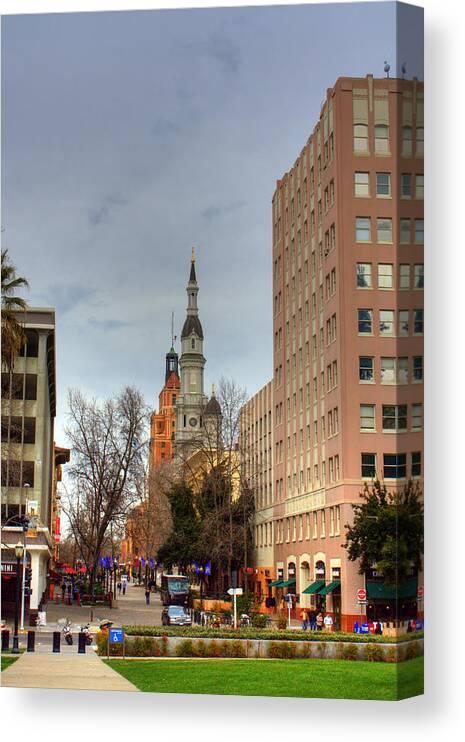 Cathedral Canvas Print featuring the photograph Cathedral Walkway by Randy Wehner