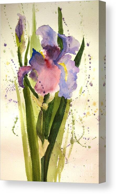 Iris Canvas Print featuring the painting Celebrating Life by Maria Hunt