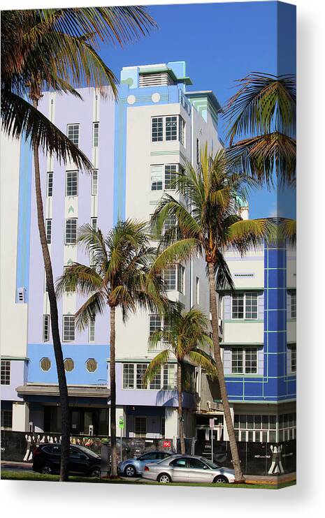 South Beach Canvas Print featuring the photograph Celino Hotel - South Beach by Art Block Collections