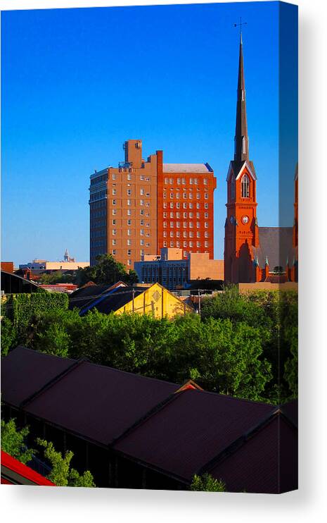 Architecture Canvas Print featuring the photograph Charleston Buildings by Pat Exum