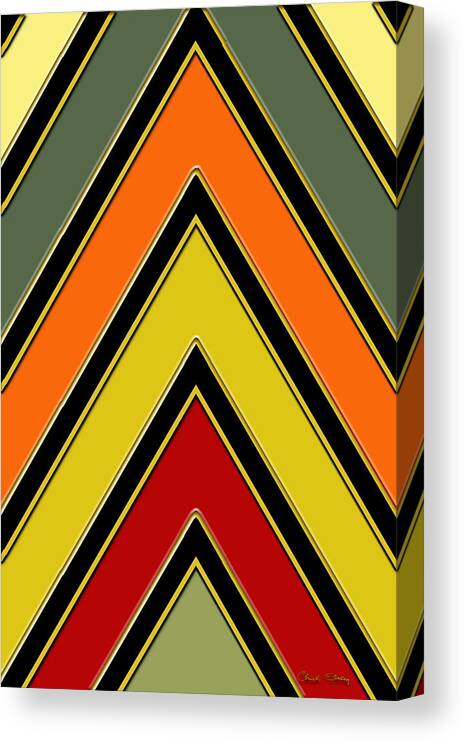 Chevrons With Color - Vertical Canvas Print featuring the digital art Chevrons With Color - Vertical by Chuck Staley
