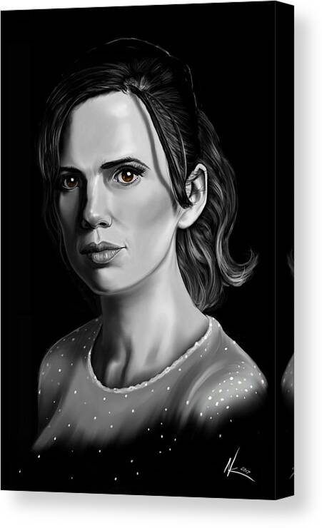 Hayley Canvas Print featuring the digital art Chiaroscuro and a Beautiful Woman by Norman Klein