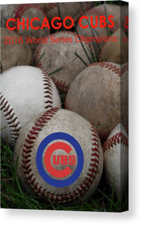 Chicago Cubs World Series Poster Canvas Print featuring the photograph Chicago Cubs World Series Poster by David Patterson