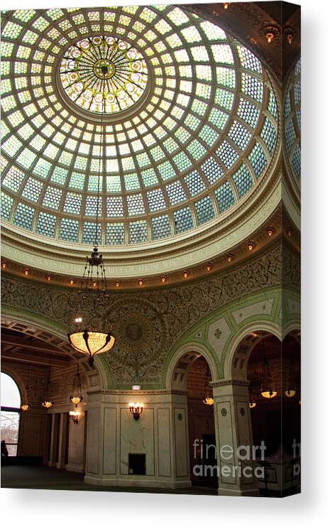 Art Canvas Print featuring the photograph Chicago Cultural Center Dome by David Levin