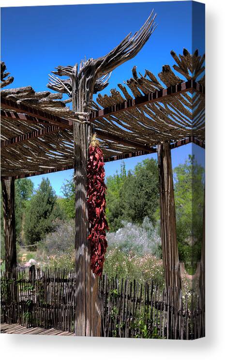 Chile Canvas Print featuring the photograph Chile Ristras by Steve Gravano