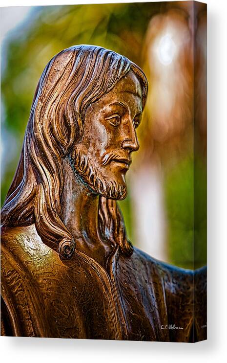 Statue Canvas Print featuring the photograph Christ in Bronze by Christopher Holmes