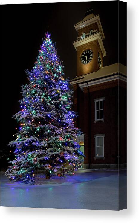  Canvas Print featuring the photograph Christmas at Town Hall by Colin Chase
