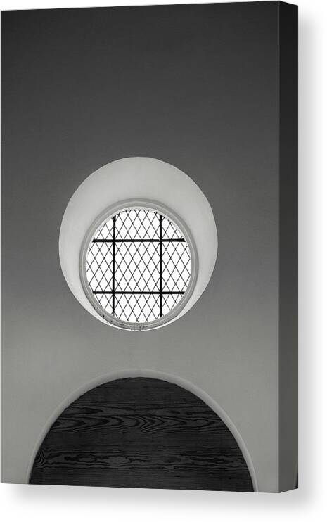 Window Canvas Print featuring the photograph Church Window in Black and White by Don Johnson