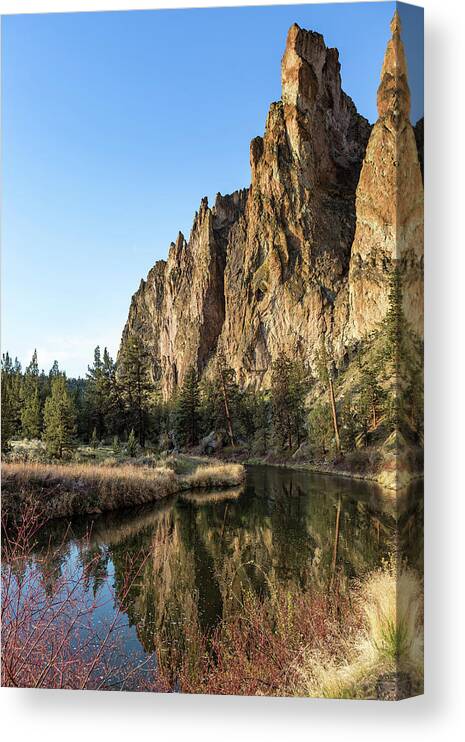 Smith Rock Canvas Print featuring the photograph Cliffs Above Crooked River by Belinda Greb