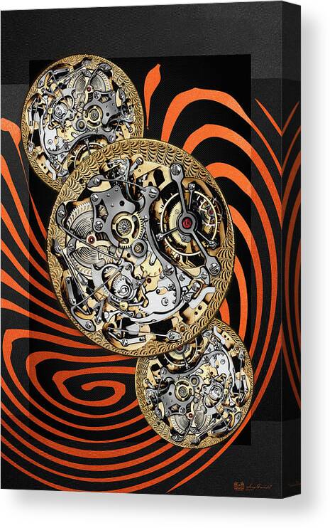 'visual Art Pop' Collection By Serge Averbukh Canvas Print featuring the digital art Clockwork Orange - 2 of 4 by Serge Averbukh