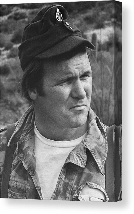 Close Up Of The Mercurial Barry Sadler Tucson Arizona 1971 Canvas Print featuring the photograph Close up of the mercurial Barry Sadler Tucson Arizona 1971 by David Lee Guss