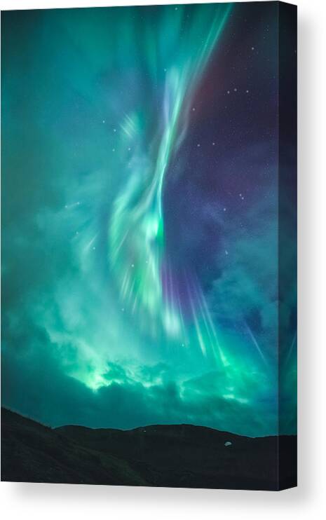 Clouds Canvas Print featuring the photograph Clouds vs Aurorae by Tor-Ivar Naess