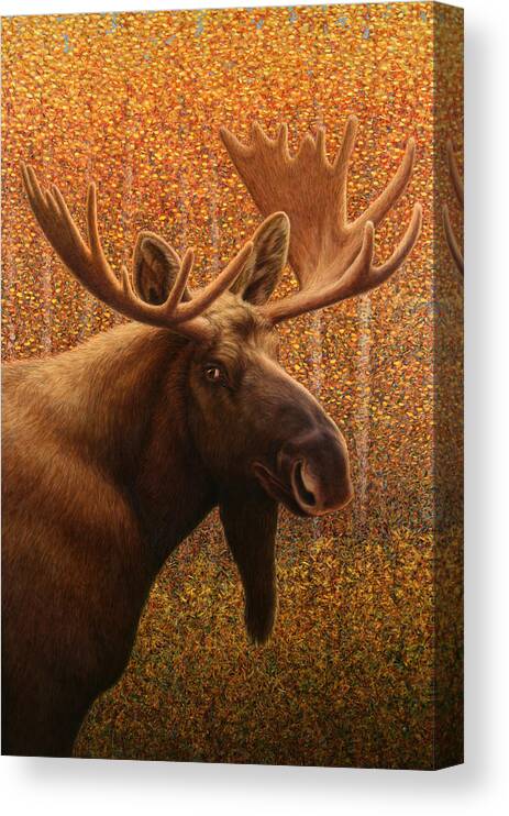 Moose Canvas Print featuring the painting Colorado Moose by James W Johnson
