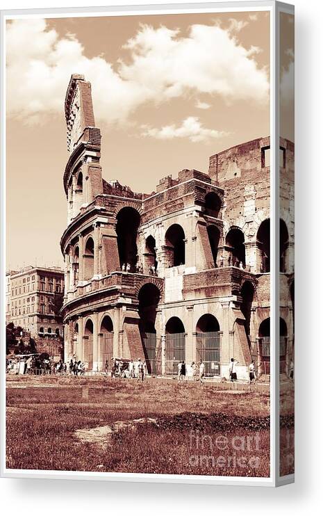 Colosseum Canvas Print featuring the photograph Colosseum Toned Sepia by Stefano Senise