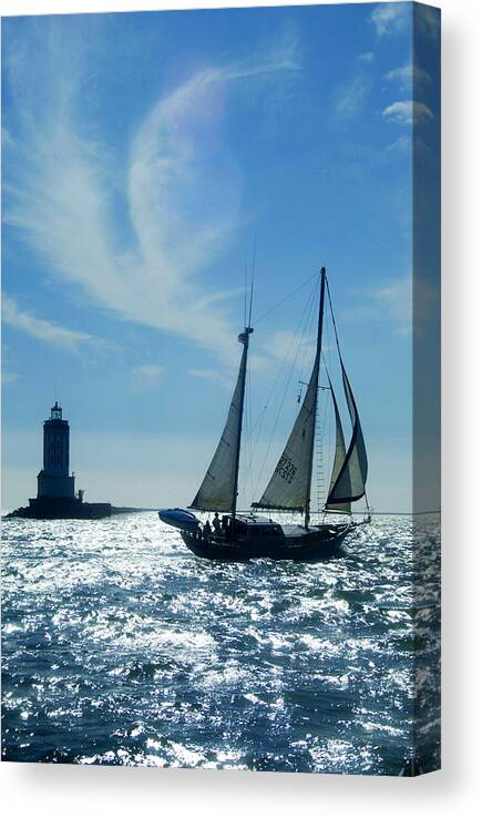 Sailboat Canvas Print featuring the photograph Coming Home by Val Jolley