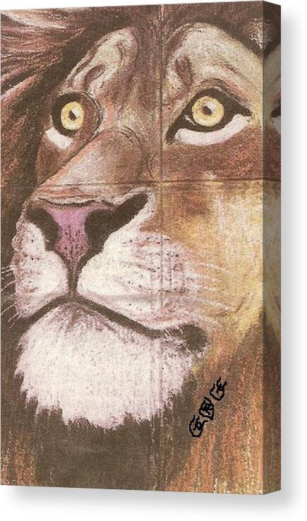 Lions Canvas Print featuring the painting Concrete Lion by George I Perez