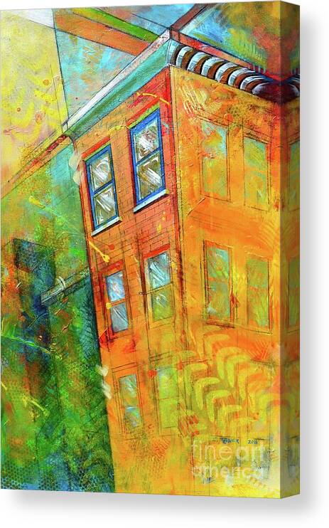 Building Canvas Print featuring the painting Cornice by Christopher Triner