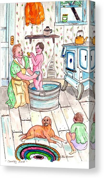 ‪‎lots Canvas Print featuring the mixed media Country Bath by Philip And Robbie Bracco