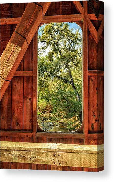 Covered Bridge Canvas Print featuring the photograph Covered Bridge Window by James Eddy