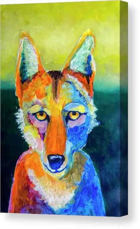 Coyote Canvas Print featuring the painting Coyote by Rick Mosher