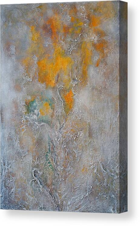 Cracks Canvas Print featuring the painting Cracks by Theresa Marie Johnson