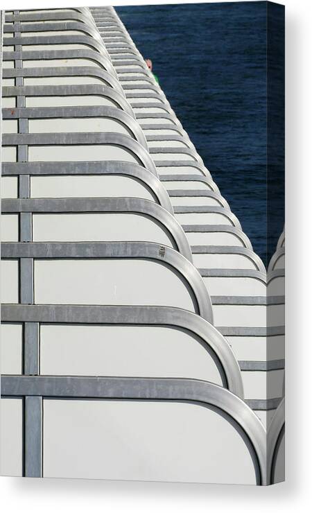Landscape Canvas Print featuring the photograph Cruise Ship's Balconies by Paul Ross