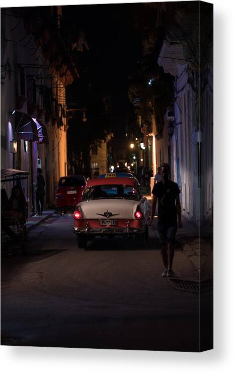 Cojimar Canvas Print featuring the photograph Cuban Night Ride by Art Atkins