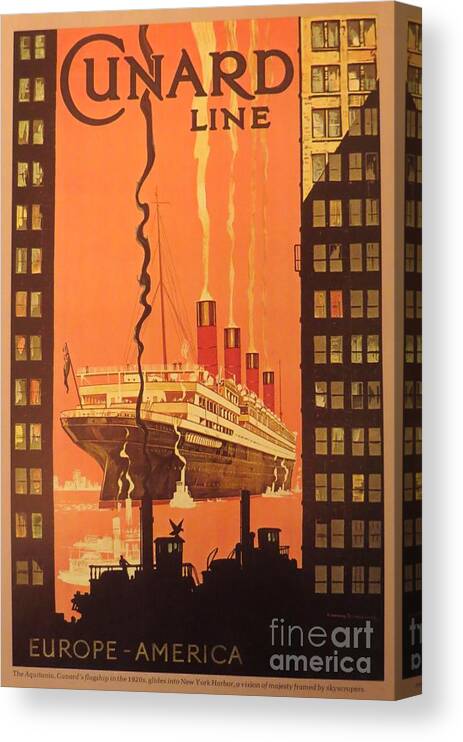 Cunard Canvas Print featuring the photograph Cunard Ocean Liner Poster by Tim Townsend